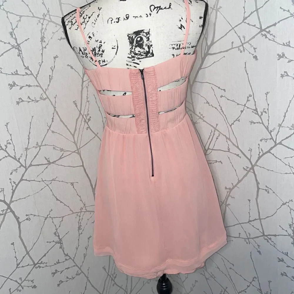 Princess Vera Wang Lace Chiffon‎ Dress Kids Large Pink Excellent Cutout Back